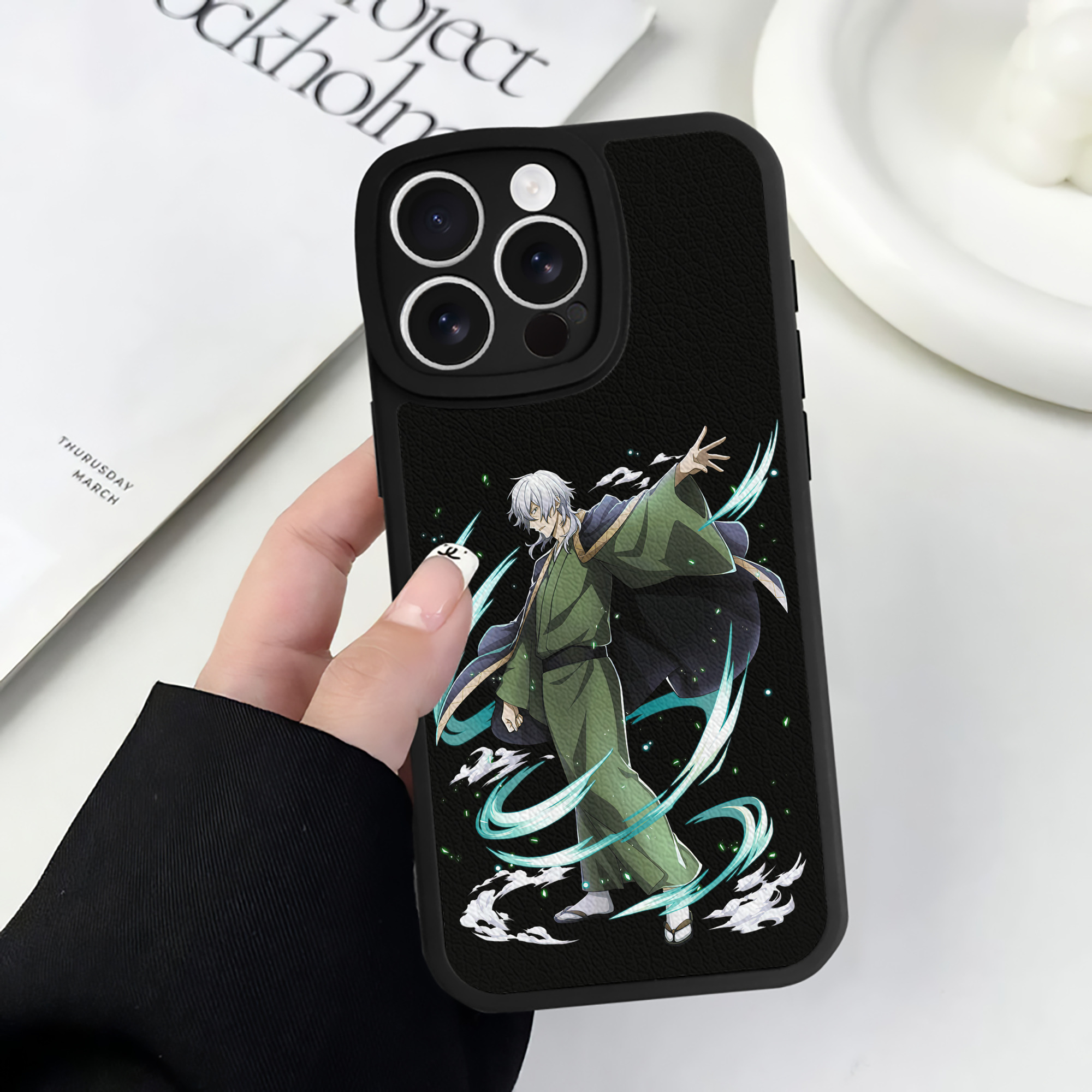 （画像用） 文豪ストレイドッグス Bungo Stray Dogs 【iPhone 16シリーズ対応】シリコンスマホケース（レザー調） 材質：シリコン